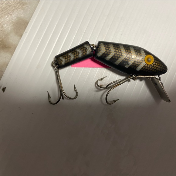 Antique fishing lures, Heddon in package, Krocodile, BENO, wonder lure.With case - Picture 7 of 11